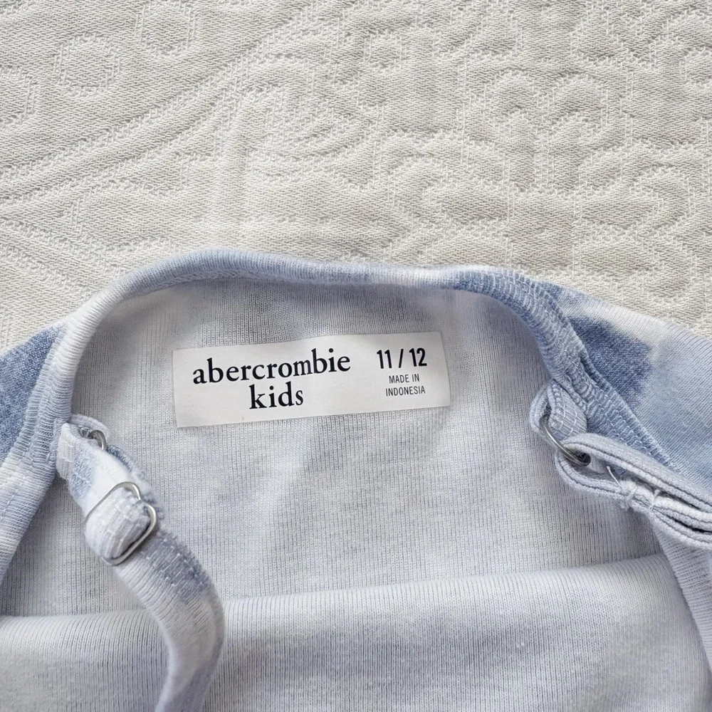 Abercrombie Girls' Blue/White Tie-Dye Heart Tank Top (Sz 11/12)‎
